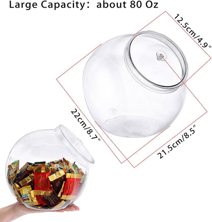 Elldoo Clear Slanted Plastic Storage Jar with Lid, 80 Oz Wide Mouth Laundry Pods Container, Coffee Pods Holder for Nespresso K Cup
