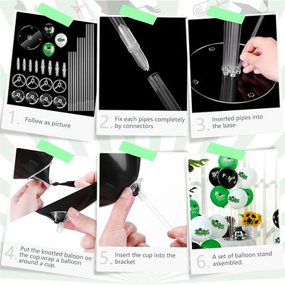 4 Set Graduation Party Balloon Stand Kits for Table Centerpieces Balloon Tables Holders with Congrats 2026 Graduation Party Decorations for School College Photo Props(Green)