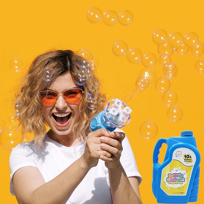 The Dreidel Company Ready Bubble Solution Refill for Bubbles Toys, Up to 2.5 Gallon, Non-Toxic Large 32oz Ready Liquid for Bubble Machine, Guns, Wands, Lawn Mower Toy (24-Pack)