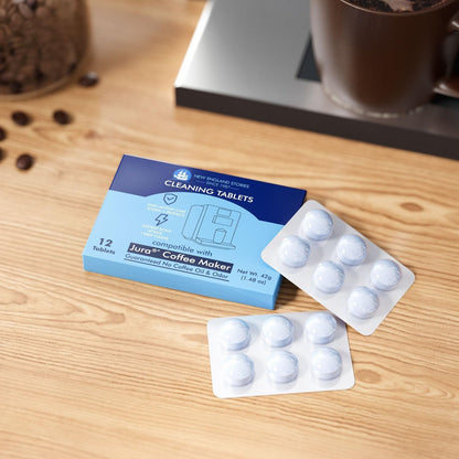Jura Compatible Cleaning Tablets 12-Pack - Deep Clean Coffee Machine Internal Systems, Portafilter & Brew Group, Remove Oil Residue & Scale