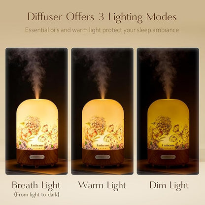 Essential Oil Diffuser for Home, Ultrasonic Cool Mist Air Aromatherapy Humidifier, Mini Scent Air Machine Portable Diffuser with Changing Lights & Auto Shut-Off for Home Bedroom Office Yoga(<25dB)