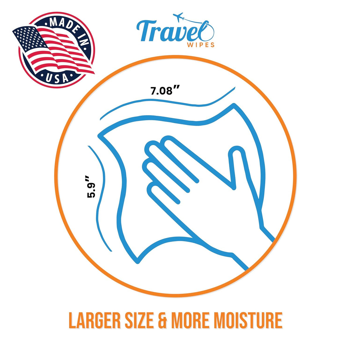 Hand Sanitizing Travel Wipes – 15ct Individually Wrapped | Fragrance-Free, Moisturizing, 70% Isopropyl Alcohol Wipes | Travel, Home, Office, Daily Use | Made in USA