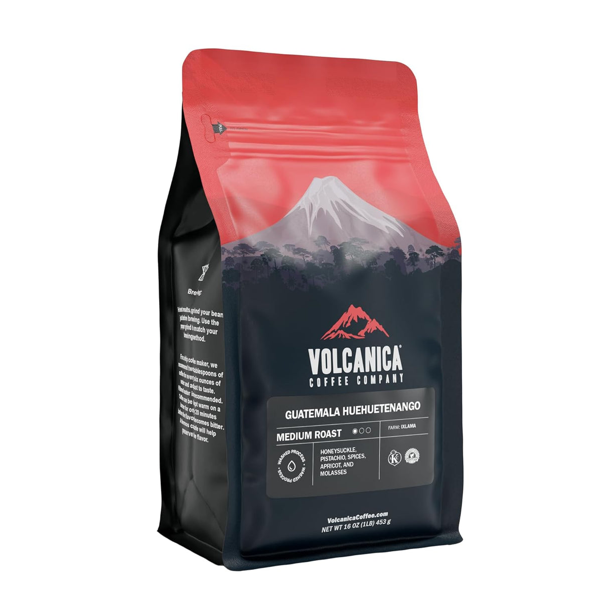 Guatemalan Coffee, Huehuetenango, Ground, Medium Roast, Single Origin, Fresh Roasted, 16-ounce