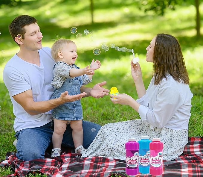 Blue 16oz Concentrated Bubble Solution 20-Pack, Refills up to 1.25 Gallons, Non-Toxic Concentrated Solution for Bubble Machines, Giant Bubble Wands, Bubble Gun and Blowers
