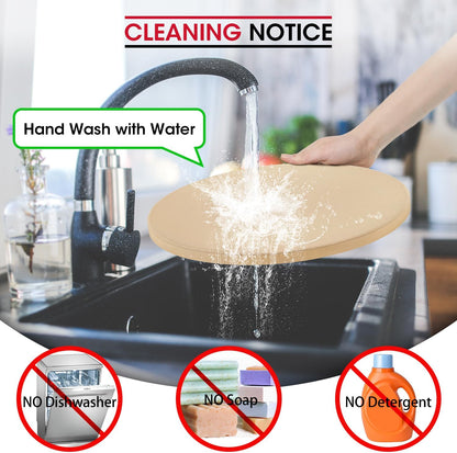 Unicook Round Pizza Stone 12 Inch, Cordierite Bread Baking Stone for Oven and Grill, Thermal Shock Resistant, Including Dough Scraper