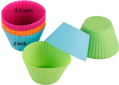 Webake Jumbo Silicone Muffin Cups, 3.5 Inch Jumbo Silicone Baking Cups Reusable Cupcake Liners Nonstick Large Cake Cups Set Stand Alone Cupcake