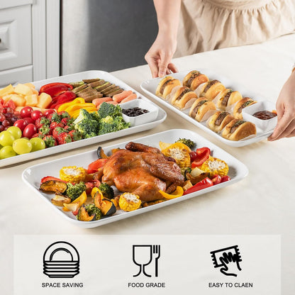 Delling Serving Platter, 18/16/14inch Large Serving Tray, Serving Platters for Snacks, Fruit, Turkey, Dessert