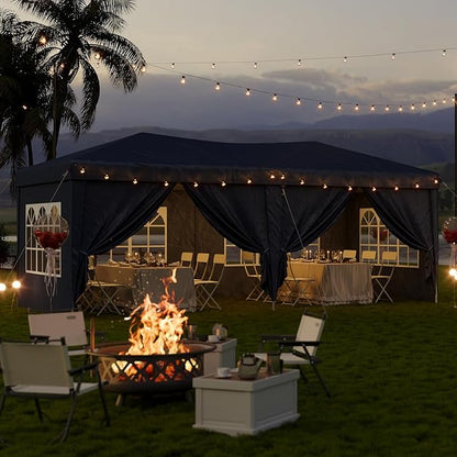 Aoxun 10x20 Pop Up Canopy Tent with 6 Removable Sidewalls, One Push Party Tent Waterproof Outdoor Canopy with 3 Adjustable Height, Portable Tents for Parties, Wedding, Commercial, Market