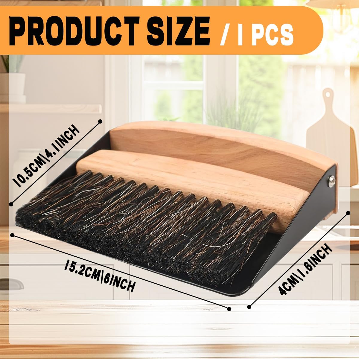 Mini Broom and Dustpan Set,Small Broom and Dustpan Set for The Kitchen,Portable Cleaning Brush and Dustpan,Wooden Mini Dustpan and Brush Set for Kitchen,Pet Care Home,Sofa and Tabletop