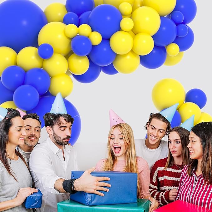 Blue Yellow Balloon Arch Garland Kit - Royal Blue Yellow Balloons Yellow Blue Balloons Balloons for Wedding Graduation Anniversary Bridal Shower Birthday Party Decorations
