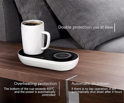 Coffee Mug Warmer, Drink Cooler with Wireless Charger, Smart Cup Warming, Beverage Cooling and Phone Charging 3 in 1 for Desk Office Gift