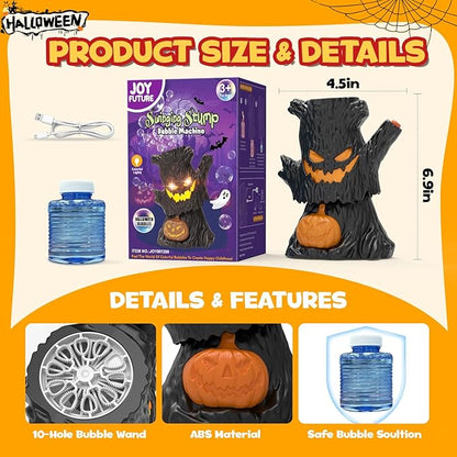 Rechargeable Bubble Machine - Automatic Bubble Blower Haunted Stump - Outdoor Play, Wedding, Birthday Party, Gifts Toys for Boys, Girls, Kids, Toddlers