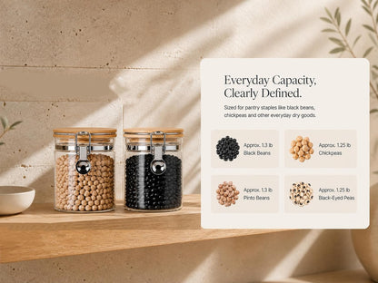 KKC HOME ACCENTS Glass Canisters with Airtight Lids 27oz, Jars Set of 2