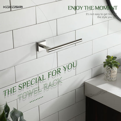 KOKOSIRI Bathroom Hand Towel Holder Rack Bathroom Hardware, Suitable for Wall Mounted Towel Bar Screw in, Polished Stainless Steel B3008CH