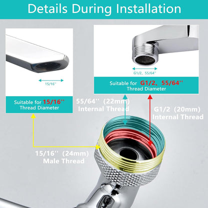 1080°Swivel Faucet Extender, Sink Water Faucet Aerator Extension in Brass, Swivel Robotic Arm Bathroom Faucet Extender, Kitchen Rotating Extension Filter with 2 Mode Splash
