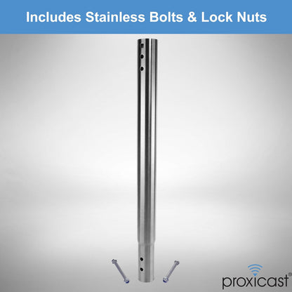 15 inch Stainless Steel Extension Pole for Proxicast J-Max Antenna Mounts (ANT-800-X15)