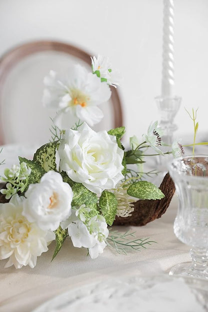 Serra Flora Artificial Flowers Combo Box Set Faux Flowers Bulk Flower Leaf with Stems Arrangements for DIY Wedding Bouquets Party Table Centerpieces Home Decorations Indoor Outdoor