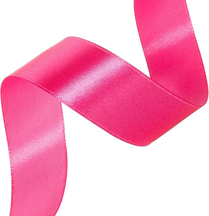 YASEO 1 Inch Rose Red Solid Satin Ribbon, 50 Yards Craft Fabric Ribbon for Gift Wrapping Floral Bouquets Wedding Party Decoration