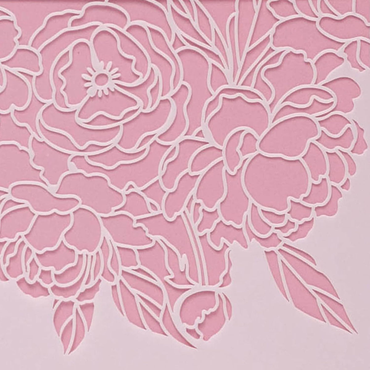 Large Cake Decorating Stencil (Peonia) Peony Flower Pattern