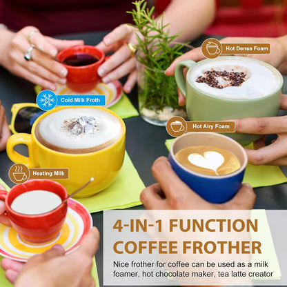 Bizewo Milk Frother Electric, Warm and Cold Milk Steamer, 4 IN 1 Automatic Milk Warmer Stainless Steel with Touch Screen for Coffee, Latte, Macchiato