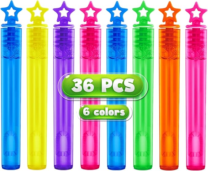 36 Pieces Mini Bubble Wands,Bubble Party Favors Assortment Toys for Kids,Themed Birthday, Halloween, Goodie Bags, Carnival Prizes, Wedding, Bubble Maker Toys for Kids,Outdoor Gifts for Girls & Boys