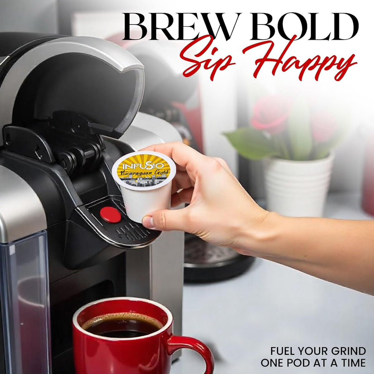 InfuSio Coffee Pods 96 Count Nicaraguan Gold Medium Light Roast Single serve Coffee pods for Keurig K Cup® Brewers