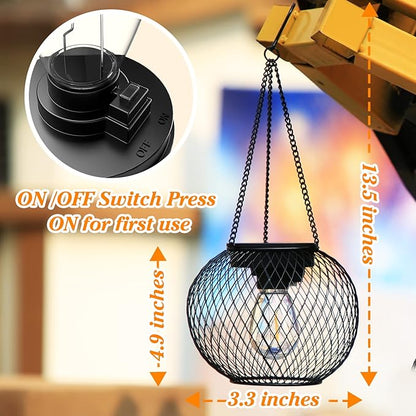 Solar Lantern Outdoor Waterproof, KagoLing Upgraded Hanging Solar Lights Outdoor Garden Decorations Lighting Solar Powered Waterproof Tree Lantern for Garden Yard Patio Pathway,1Pack