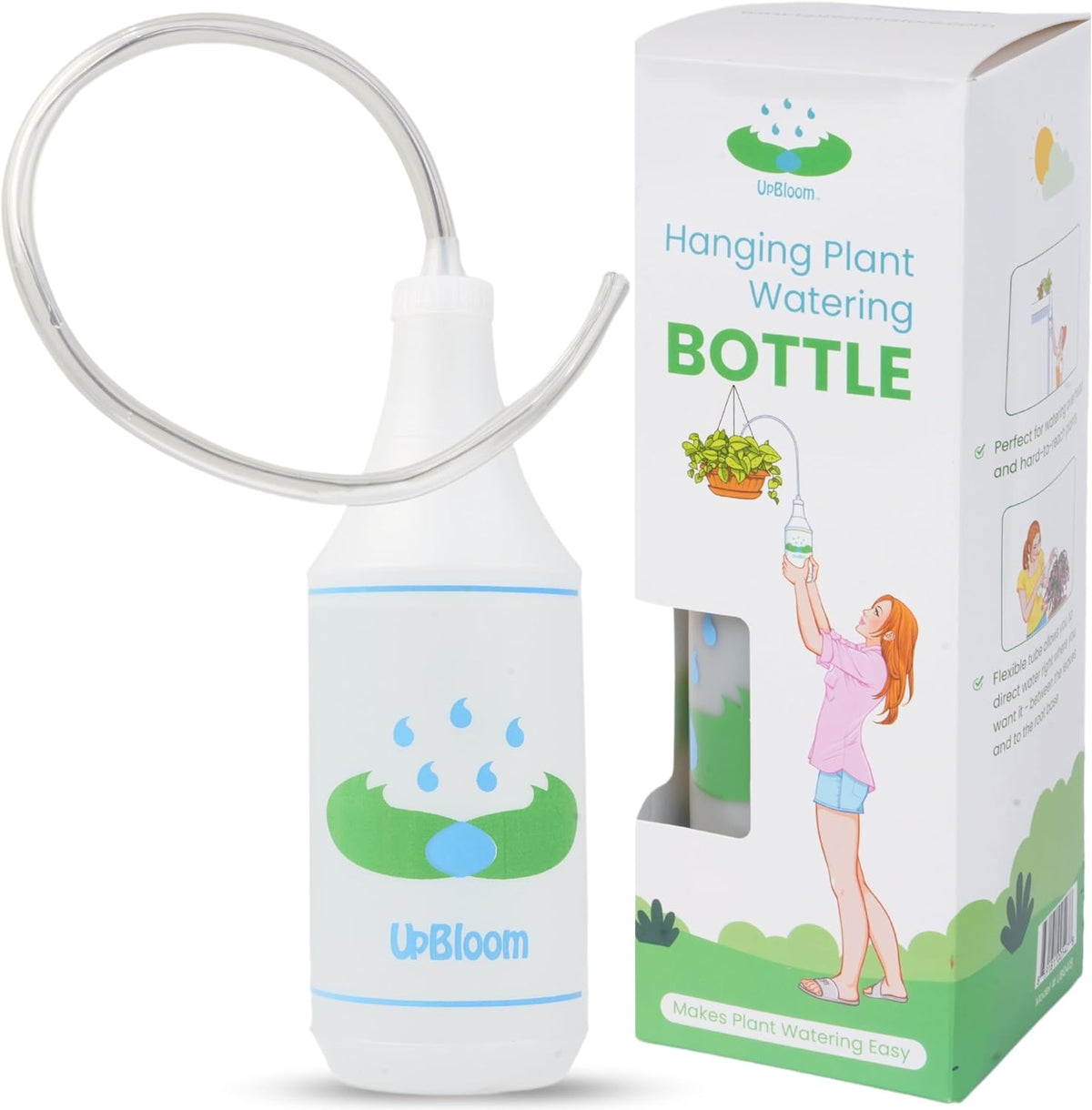 UpBloom - 32 Oz Squeeze Bottle for Hanging Plants, Squirt Bottle/Water Container for Outdoor/Indoor Hanging Plant Made in The USA (Great Alternative for Outdoor/Indoor Watering Can)