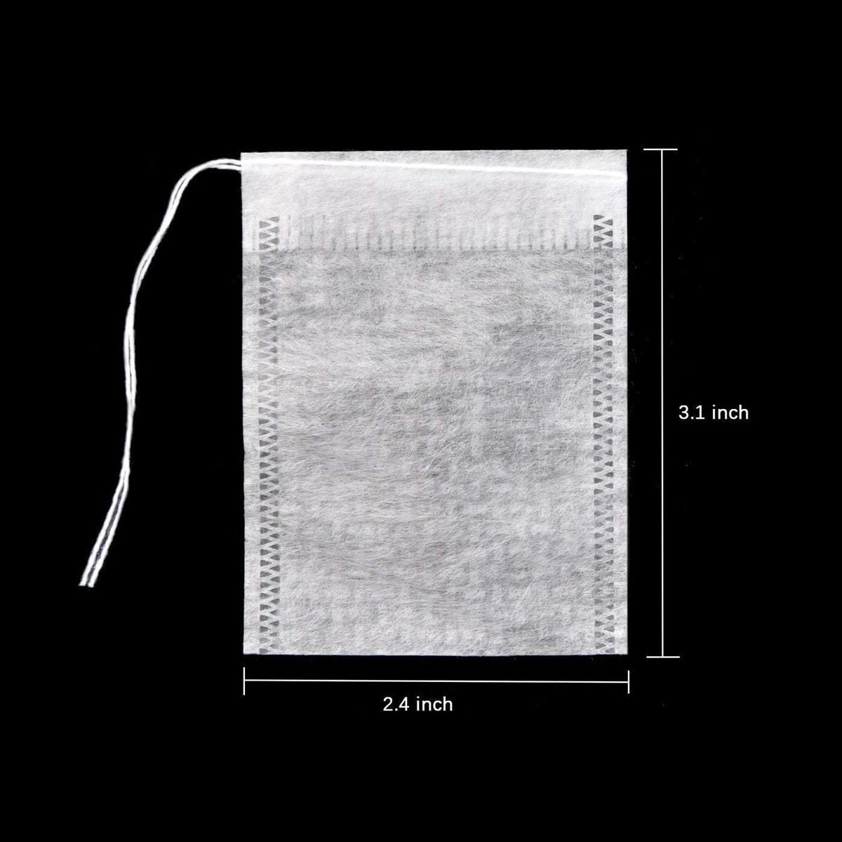 100 Pcs Disposable Tea Bags for Loose Leaf Tea, Biodegradable Tea Filter Bags with Drawstring, Corn Fiber Empty Tea Bags for Loose Leaf Tea (3.54 x 2.75 inch)