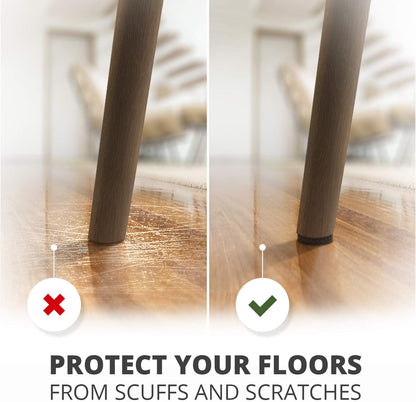 24 Heavy-Duty Felt Furniture Pads 1” 1/4” Thick X-Protector! Round Felt Pads for Furniture Feet - The Best Felt Floor Protectors for Furniture to Prevent Scratches. Protect Your Hard Floor! (Brown)