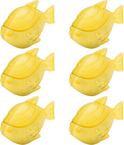 Funmit 6 Pack Universal Humidifier Cleaner Fish Compatible with Almost All Humidifiers and Fish Tanks, Purifies Water, Prevents Hard Water Build-Up, Reduces Scale, Yellow