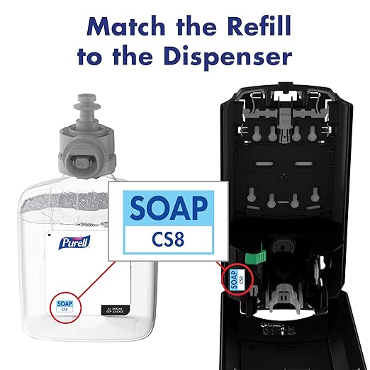 PURELL CS8 Automatic Hand Soap Dispenser, White, for 1200 mL PURELL CS8 Soap Refills (Pack of 1) - 7830-01 - Manufactured by GOJO, Inc.