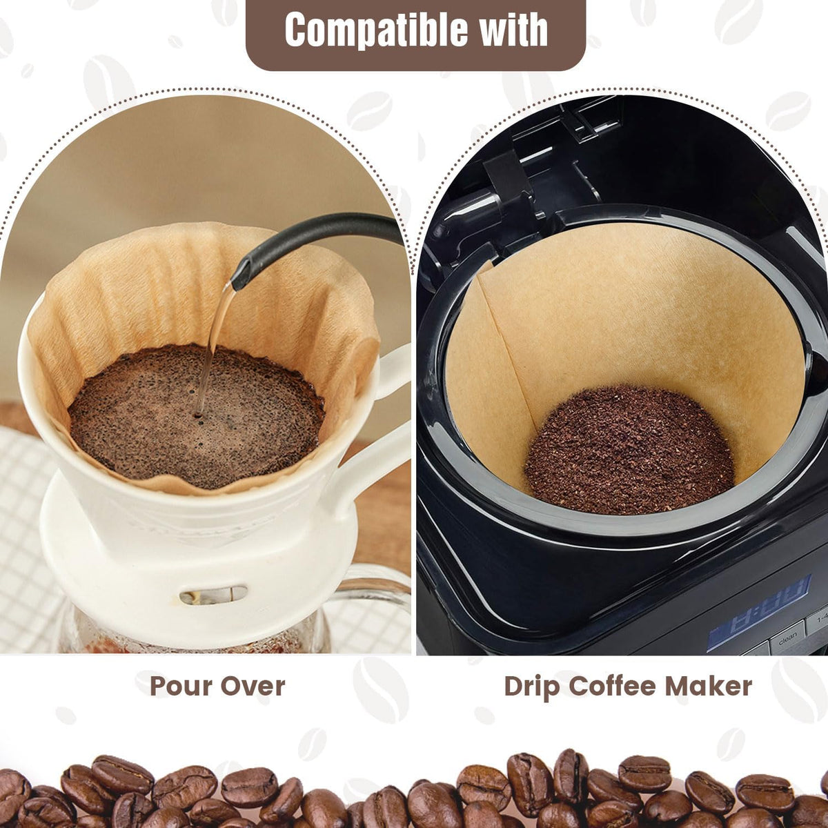 Coffee Filters, Size 04 Unbleached Cone Filters 8-12 Cup, 200 Count Disposable Natural Paper Filters