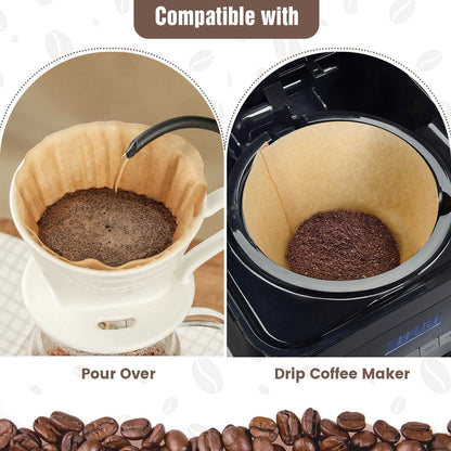 Coffee Filters, Size 04 Unbleached Cone Filters 8-12 Cup, 200 Count Disposable Natural Paper Filters