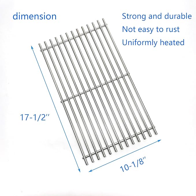 17-1/2" Stainless Steel Cooking Grates Replacement Parts for Weber Spirit 200 Series Spirit E-210 S-215 S-210 E-220 S-220 Gas Grill Grids 7637 67022