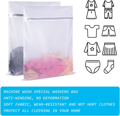 Mesh Laundry Bags,Laundry Bags Mesh Wash Bag for Washing Machine-Supper Zipper Net Laundry Bag,Lingerie,Sweater,Garment,Undergarment Large Size(16 x20 inch),Pack of 4