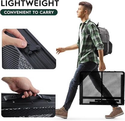 WildFinder 3x2 FT Folding Grill Table, Portable Camping Table for Outside, Adjustable Height Folding Table with Desktop & Mesh Bag, Lightweight Outdoor Table for Camping, Picnic, BBQ