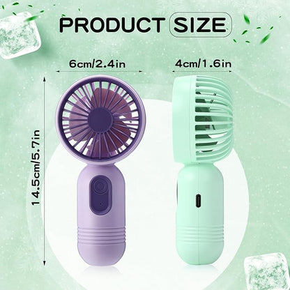Rossesay 24 Pack Mini Portable Fan Bulk for Travel 3 Speeds, Rechargeable USB Battery Operated, Small Handheld Personal Eyelash Fans for Women Men Indoor Outdoor(Multicolor-1)