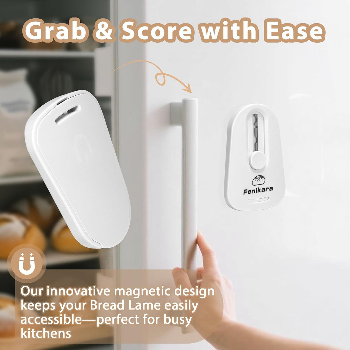 Premium Magnetic Bread Lame & Versatile Bread Scoring Tool - Professional Sourdough Scoring Tool and Lame Bread Tool with 10 Razor Blades & Scoring