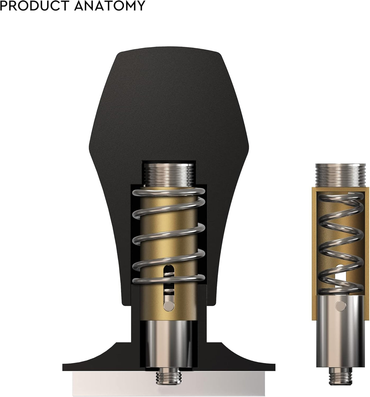 Normcore Coffee Tamper 57mm, Spring-loaded Tamper V4, Barista Espresso Tamper Flat Base with 15lb / 25lb / 30lbs Springs