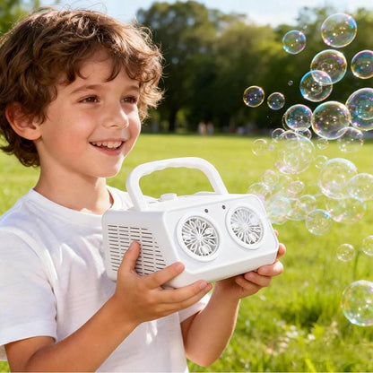 Bubble Machine with Dual Fans, 20,000+ Bubbles Per Minute, USB-C or AA Battery Powered,Leak-Proof Sealed Bottle,Portable Bubble Maker for Birthday Party Pool Wedding Outdoor