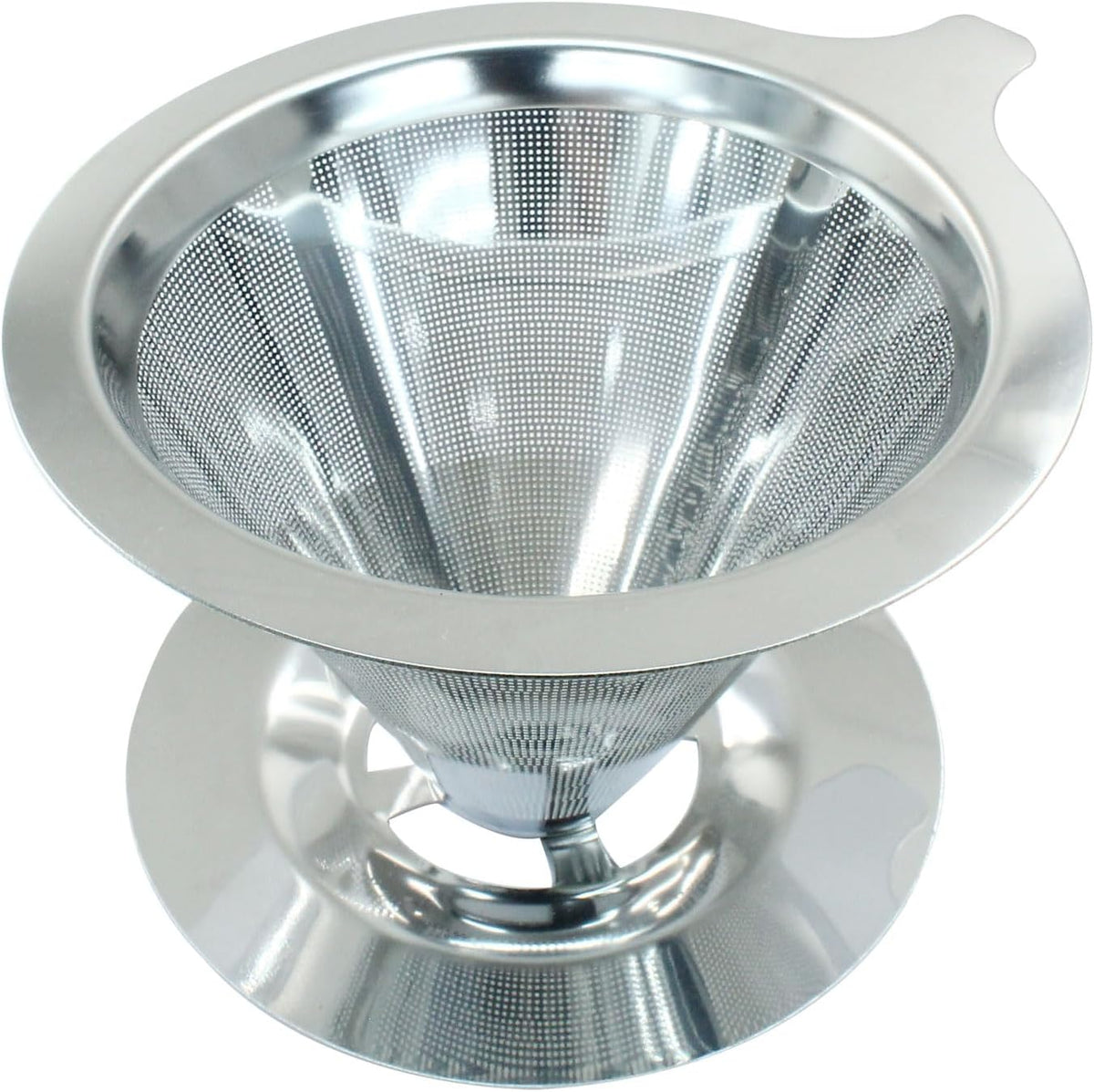 Waziaqoc Pour Over Coffee Dripper, Slow Drip Paperless Coffee Filter, Stainless Steel Pour Over Coffee Maker for 1-2 Cups Brew
