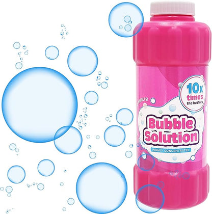 Pink 16oz Concentrated Bubble Solution, Refills up to 1.25 Gallons, Non-Toxic Concentrated Solution for Bubble Machines, Giant Bubble Wands, Bubble Gun and Blowers