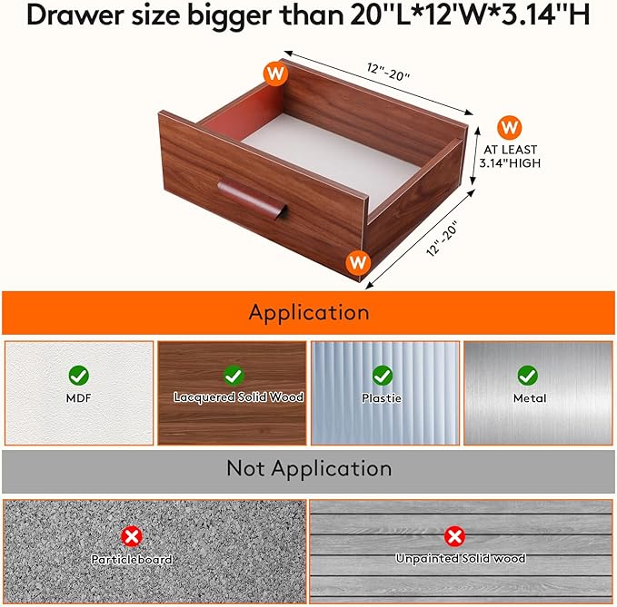 6 Pack Drawer Dividers, Adjustable Drawer Organiser Divider(11.3-20"), 3.2" High Extendable Plastic Drawer Dividers for Kitchen Bedroom Office Desk Cosmetic Cutlery Organisers
