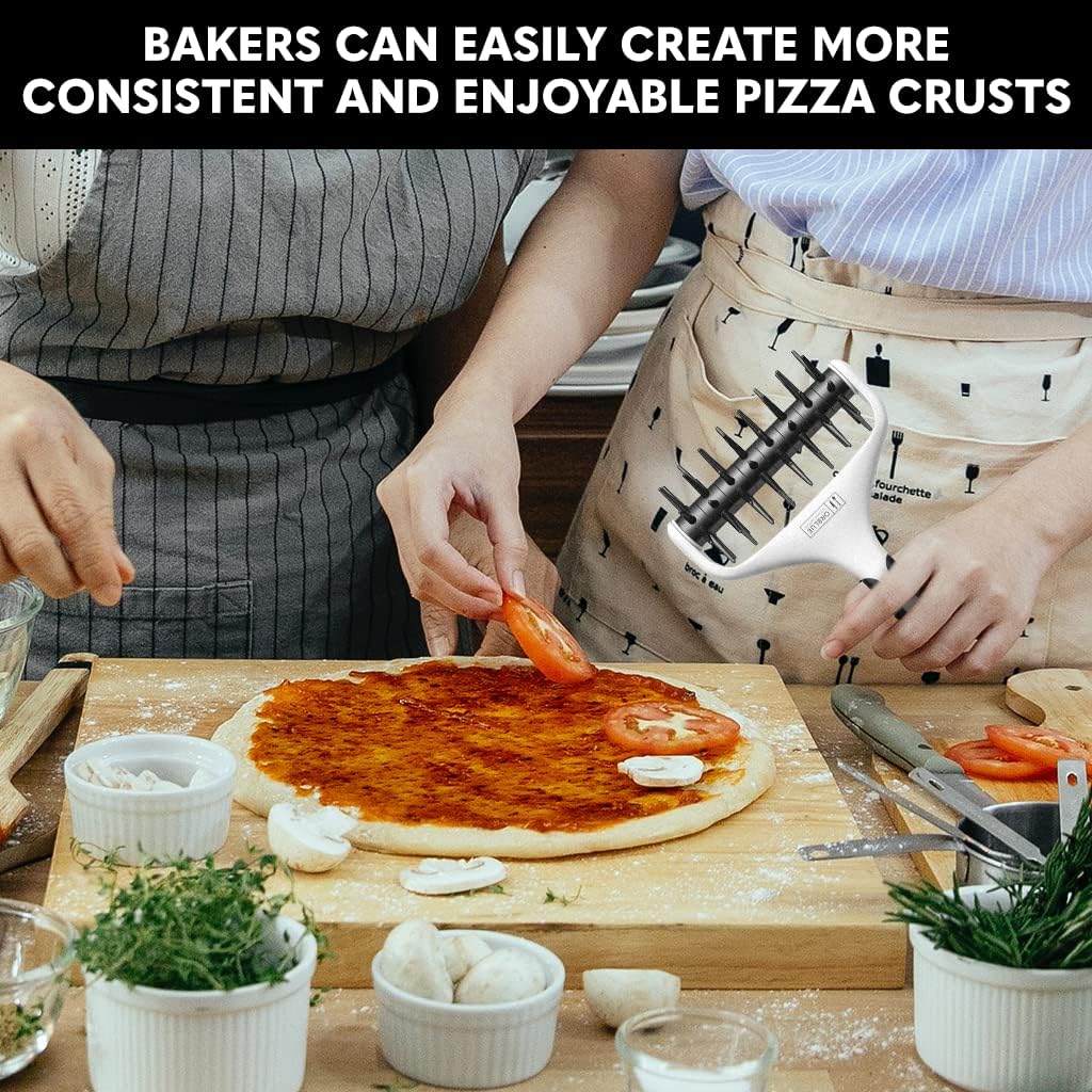 Orblue Pizza Dough Docker Pastry Roller with Spikes, Pizza Docking Tool for Home & Commercial Kitchen
