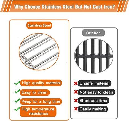 17 Inches Cooking Grates for Home Depot Nexgrill 720-0830H, 720-0830D, 720-0783E, 720-0783C, Heavy Duty Stainless Steel Grill Grate Replacement