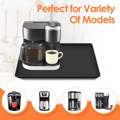Tohonfoo Silicone Coffee Maker Mat with Lip, 19.7'' x 15'' Heavy Duty Coffee Maker Mat for Countertops