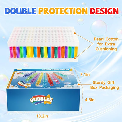 EagleStone 200 PCS Mini Bubble Wands in 10 Colors, Bulk Party Favors for Kids, Birthday, Easter Basket Stuffer, Christmas, Valentine’s, Carnival, Classroom Prizes, Goodie Bag Stuffers for Boys & Girls