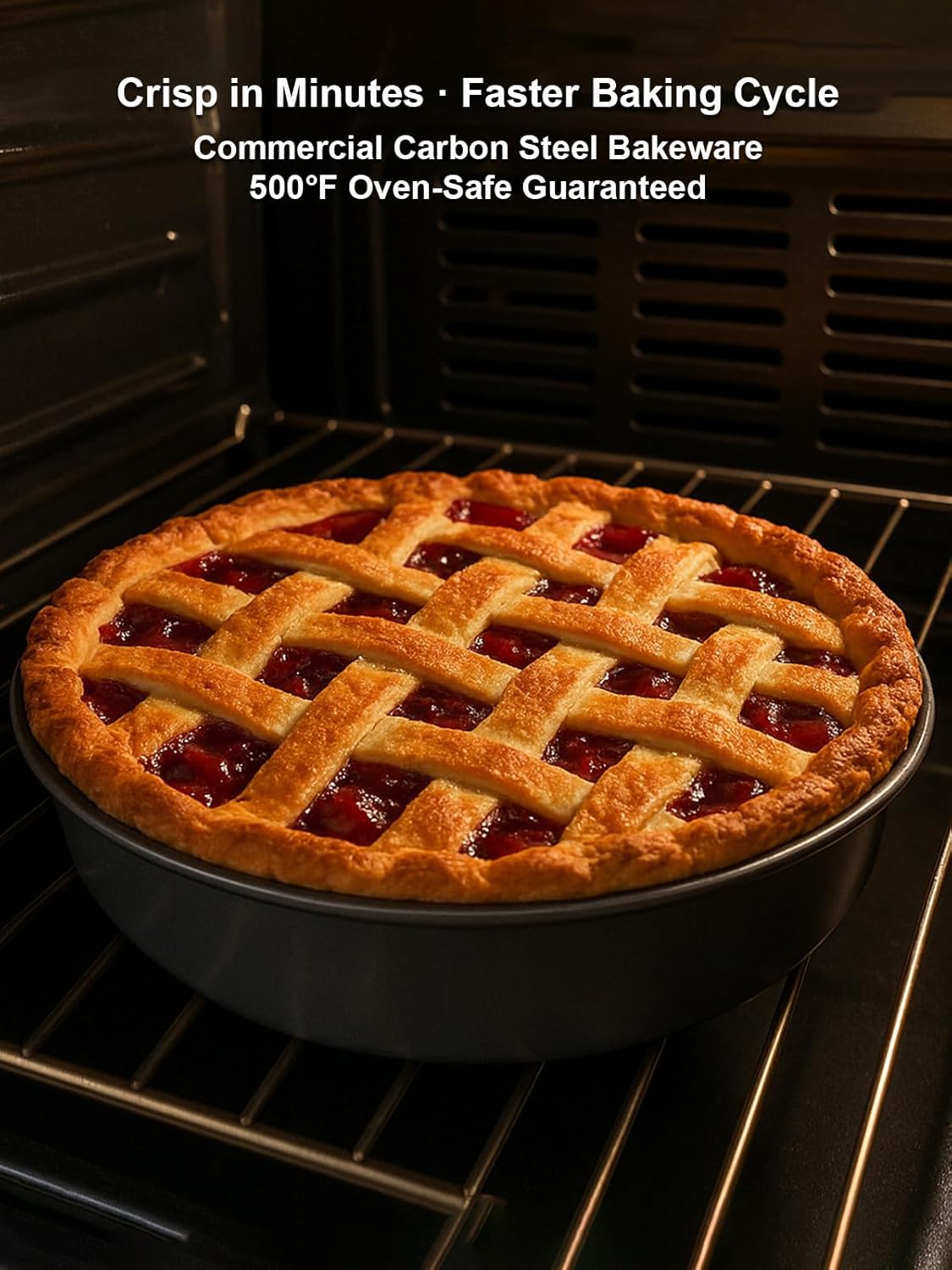 10×2.6 Inch Deep Pie Pan with Cake Server for Pie Tart Quiche Baking. Round Cake Pan with Non-Stick Coating, Rugged Carbon Steel