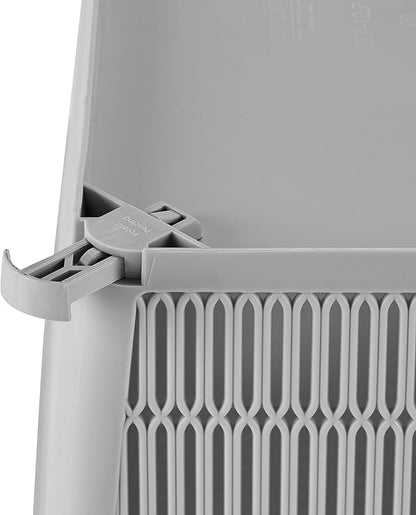 Simplify 2Pk Small Slide 2 Stack It Tote Basket | Storage & Organization | Open Bins with Stackable Capability | Bathroom | Crafts | Pantry | Playroom | Office | Grey
